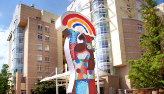 Exterior view of University Hospitals Rainbow Babies & Children’s Hospital Building.
